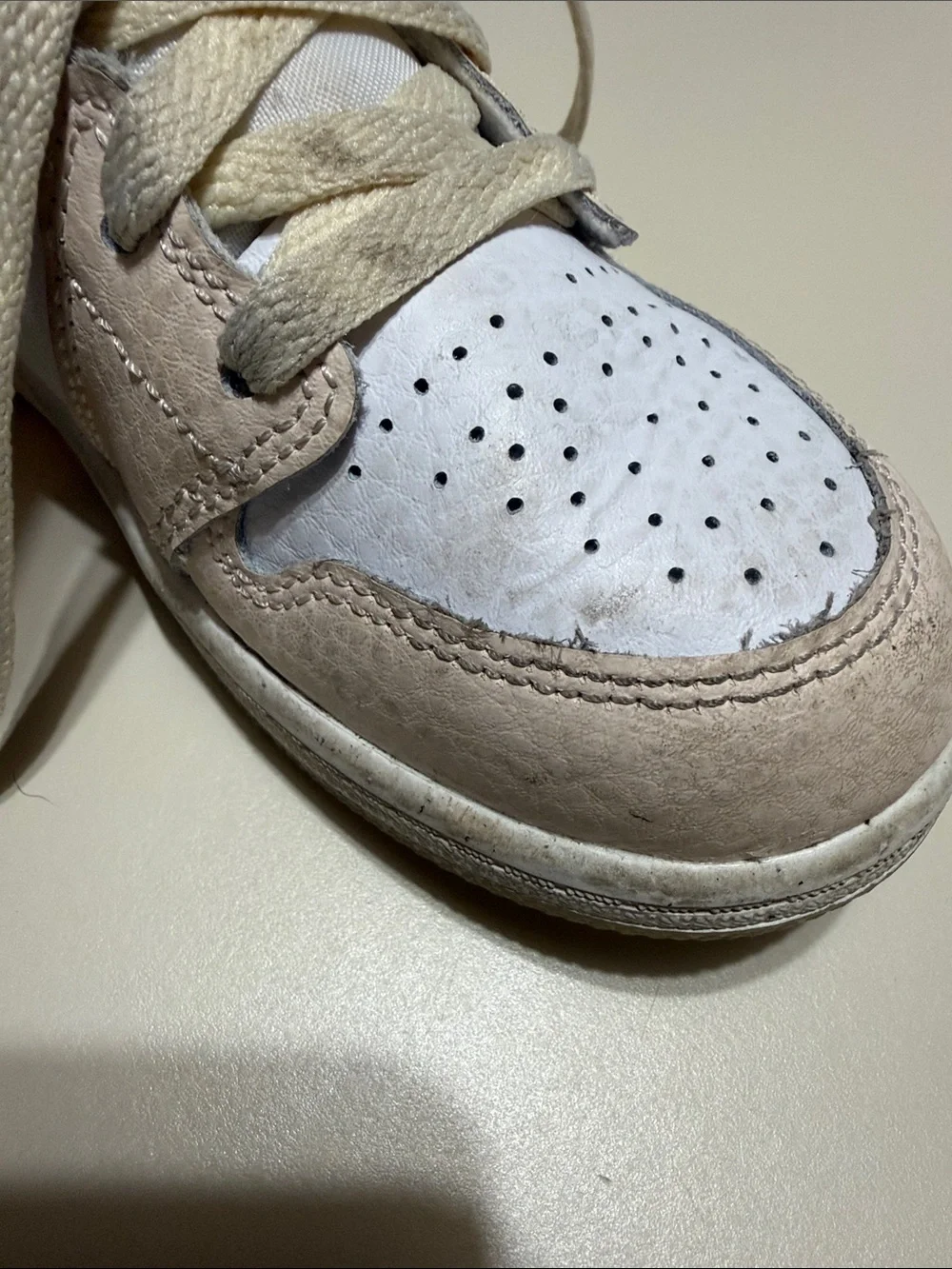 Jordan Kids Mid-Top Sneakers in White and Beige